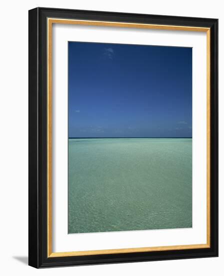 Turquoise Sea and Blue Sky, Seascape in the Maldives, Indian Ocean-Fraser Hall-Framed Photographic Print