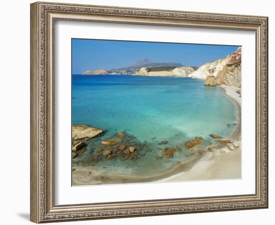 Turquoise Sea, Firiplaka Beach, Milos, Cyclades Islands, Greek Islands, Aegean Sea, Greece, Europe-Tuul-Framed Photographic Print