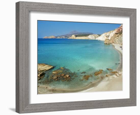 Turquoise Sea, Firiplaka Beach, Milos, Cyclades Islands, Greek Islands, Aegean Sea, Greece, Europe-Tuul-Framed Photographic Print