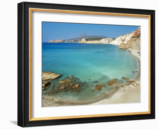 Turquoise Sea, Firiplaka Beach, Milos, Cyclades Islands, Greek Islands, Aegean Sea, Greece, Europe-Tuul-Framed Photographic Print