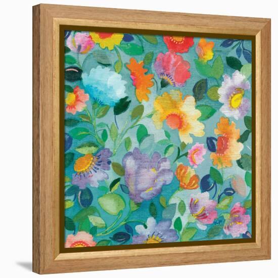 Turquoise Textile-Kim Parker-Framed Premier Image Canvas