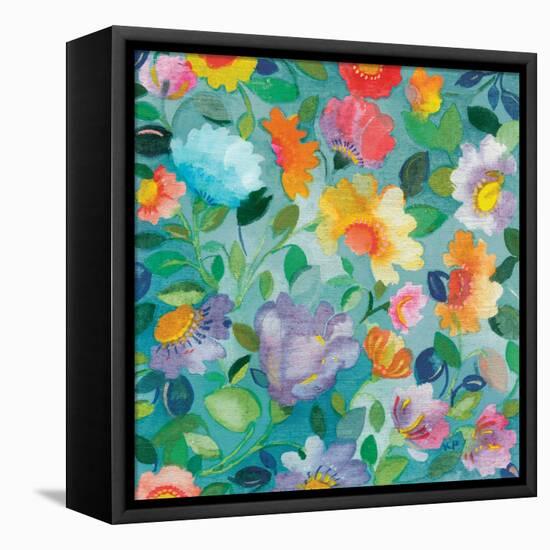 Turquoise Textile-Kim Parker-Framed Premier Image Canvas