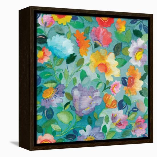 Turquoise Textile-Kim Parker-Framed Premier Image Canvas