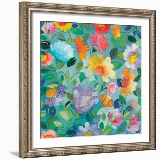 Turquoise Textile-Kim Parker-Framed Giclee Print