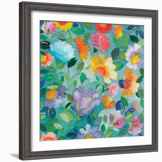 Turquoise Textile-Kim Parker-Framed Giclee Print