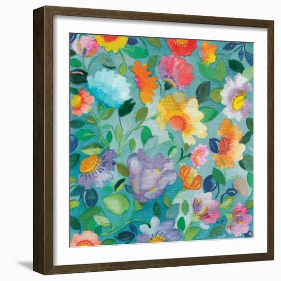 Turquoise Textile-Kim Parker-Framed Giclee Print