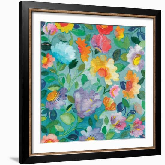 Turquoise Textile-Kim Parker-Framed Giclee Print