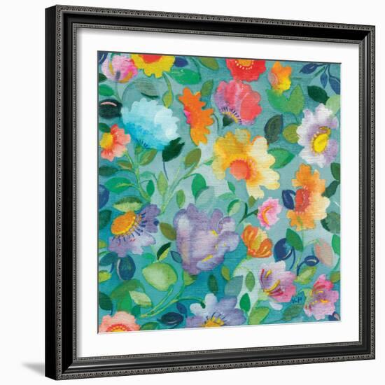 Turquoise Textile-Kim Parker-Framed Giclee Print