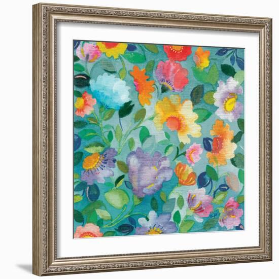 Turquoise Textile-Kim Parker-Framed Giclee Print