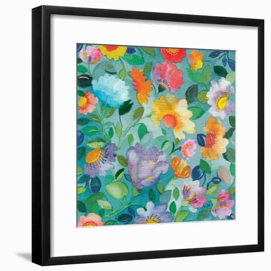 Turquoise Textile-Kim Parker-Framed Giclee Print