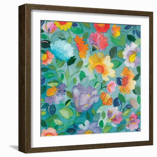 Turquoise Textile-Kim Parker-Framed Giclee Print