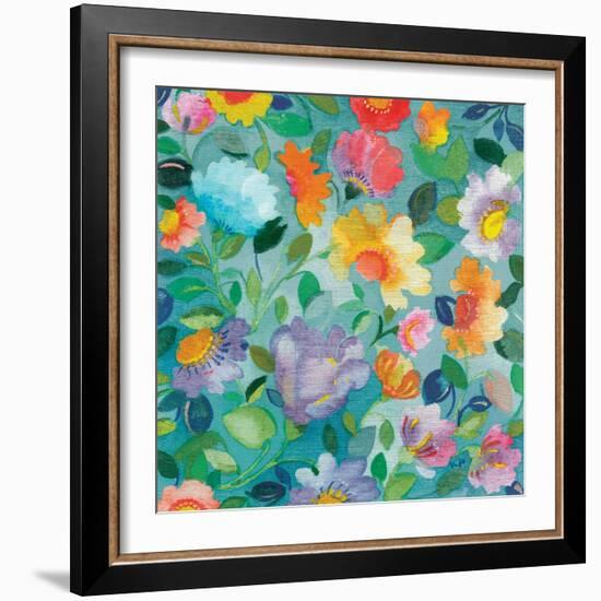 Turquoise Textile-Kim Parker-Framed Giclee Print