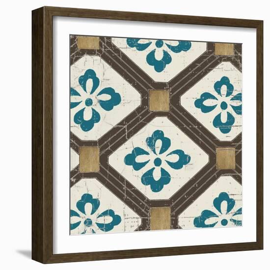 Turquoise Tile 1-Morgan Yamada-Framed Art Print