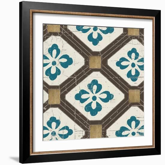 Turquoise Tile 1-Morgan Yamada-Framed Art Print