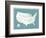 Turquoise USA Map-Kindred Sol Collective-Framed Art Print