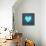Turquoise Vintage Heart on Blue Denim Fabric-Anna-Mari West-Framed Stretched Canvas displayed on a wall