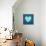 Turquoise Vintage Heart on Blue Denim Fabric-Anna-Mari West-Art Print displayed on a wall