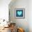 Turquoise Vintage Heart on Blue Denim Fabric-Anna-Mari West-Framed Art Print displayed on a wall
