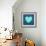 Turquoise Vintage Heart on Blue Denim Fabric-Anna-Mari West-Framed Art Print displayed on a wall