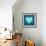 Turquoise Vintage Heart on Blue Denim Fabric-Anna-Mari West-Framed Art Print displayed on a wall