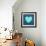 Turquoise Vintage Heart on Blue Denim Fabric-Anna-Mari West-Framed Art Print displayed on a wall