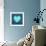 Turquoise Vintage Heart on Blue Denim Fabric-Anna-Mari West-Framed Art Print displayed on a wall