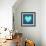 Turquoise Vintage Heart on Blue Denim Fabric-Anna-Mari West-Framed Art Print displayed on a wall