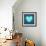 Turquoise Vintage Heart on Blue Denim Fabric-Anna-Mari West-Framed Art Print displayed on a wall