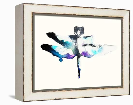 Turquoise & Violet Dragonfly-Karin Johannesson-Framed Stretched Canvas