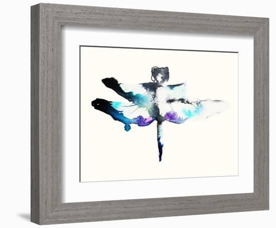 Turquoise & Violet Dragonfly-Karin Johannesson-Framed Art Print