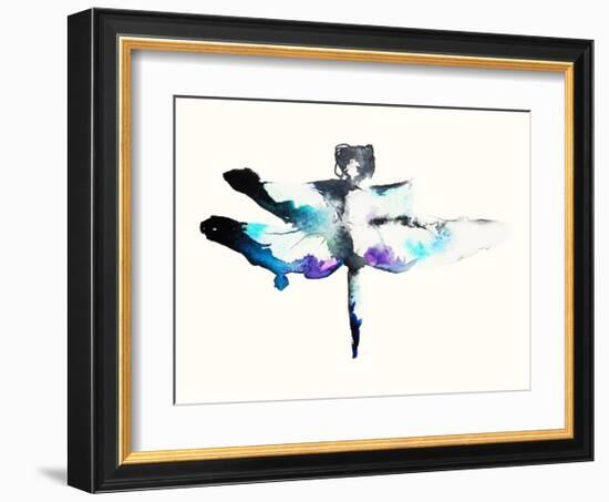 Turquoise & Violet Dragonfly-Karin Johannesson-Framed Art Print