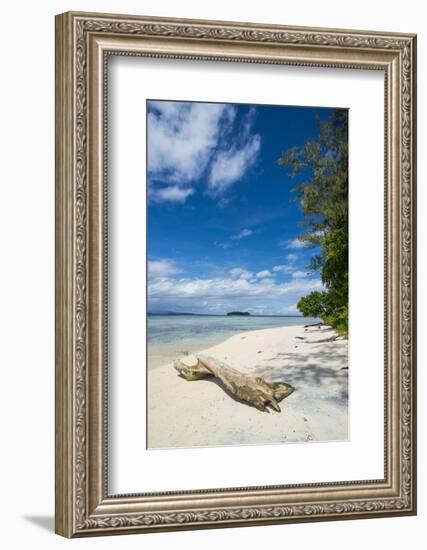 Turquoise water and a white beach on Christmas Island, Buka, Bougainville, Papua New Guinea, Pacifi-Michael Runkel-Framed Photographic Print