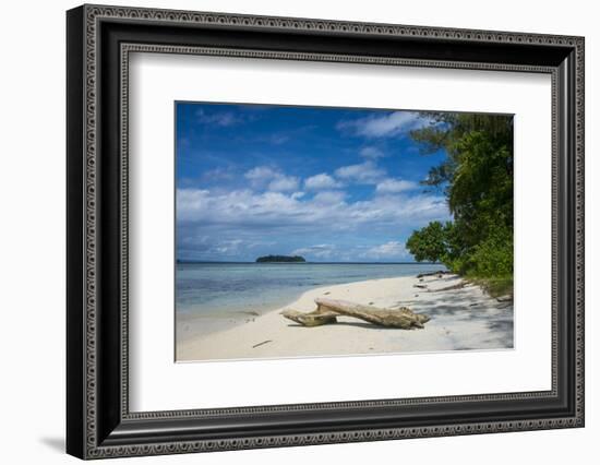 Turquoise water and a white beach on Christmas Island, Buka, Bougainville, Papua New Guinea, Pacifi-Michael Runkel-Framed Photographic Print