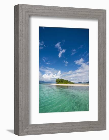 Turquoise water and white sand beach, White Island, Buka, Bougainville, Papua New Guinea, Pacific-Michael Runkel-Framed Photographic Print