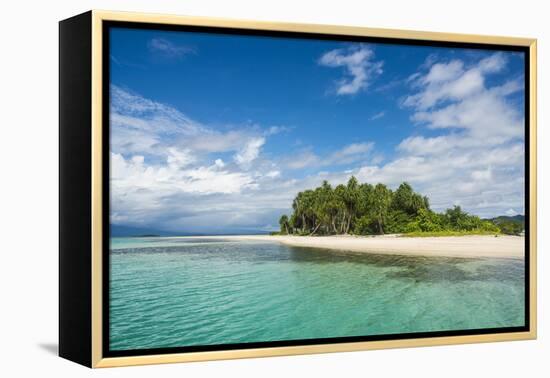 Turquoise water and white sand beach, White Island, Buka, Bougainville, Papua New Guinea, Pacific-Michael Runkel-Framed Premier Image Canvas