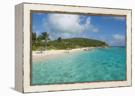 Turquoise Waters and a White Sand Beach, Exumas, Bahamas, West Indies, Caribbean, Central America-Michael Runkel-Framed Premier Image Canvas