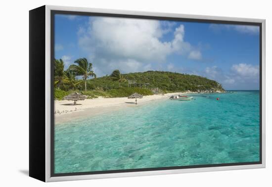 Turquoise Waters and a White Sand Beach, Exumas, Bahamas, West Indies, Caribbean, Central America-Michael Runkel-Framed Premier Image Canvas