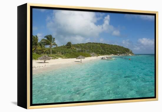 Turquoise Waters and a White Sand Beach, Exumas, Bahamas, West Indies, Caribbean, Central America-Michael Runkel-Framed Premier Image Canvas