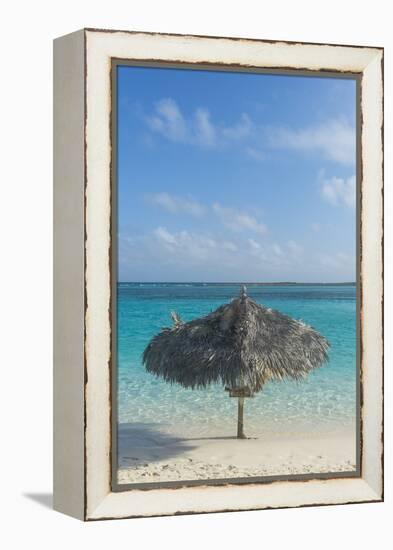 Turquoise Waters and a White Sand Beach, Exumas, Bahamas, West Indies, Caribbean, Central America-Michael Runkel-Framed Premier Image Canvas