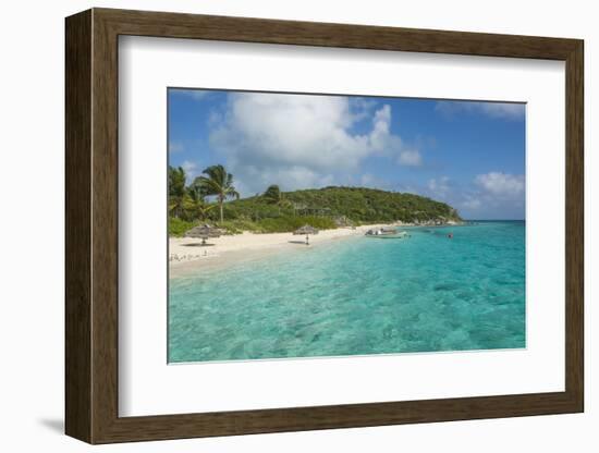 Turquoise Waters and a White Sand Beach, Exumas, Bahamas, West Indies, Caribbean, Central America-Michael Runkel-Framed Photographic Print