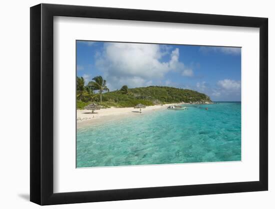 Turquoise Waters and a White Sand Beach, Exumas, Bahamas, West Indies, Caribbean, Central America-Michael Runkel-Framed Photographic Print