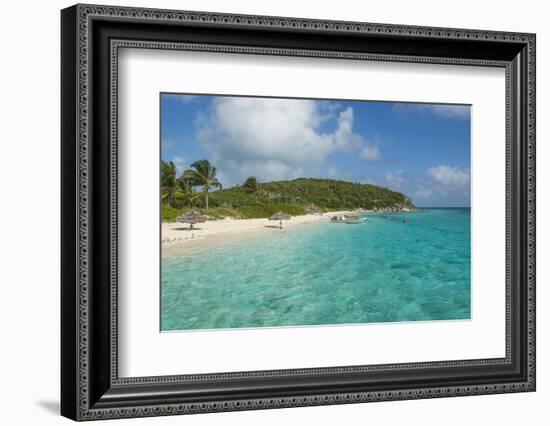 Turquoise Waters and a White Sand Beach, Exumas, Bahamas, West Indies, Caribbean, Central America-Michael Runkel-Framed Photographic Print