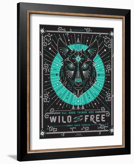 Turquoise Wolf-Cat Coquillette-Framed Art Print