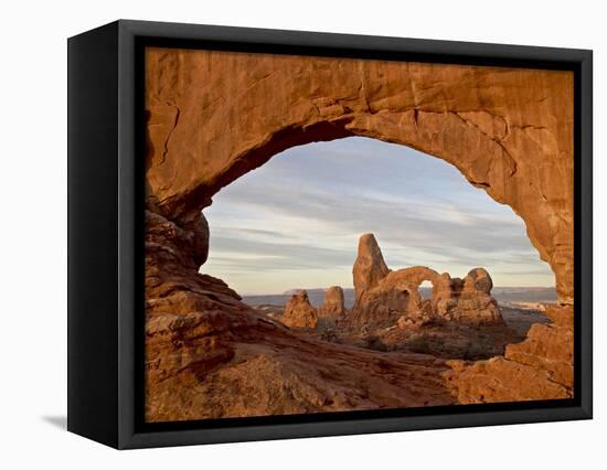 Turret Arch Through North Window at Dawn, Arches National Park, Utah, USA-James Hager-Framed Premier Image Canvas