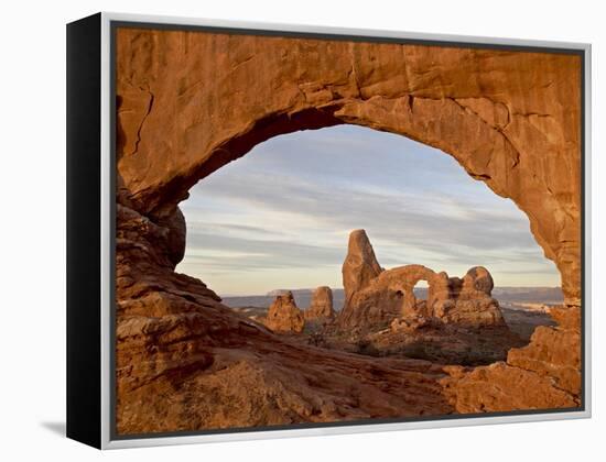 Turret Arch Through North Window at Dawn, Arches National Park, Utah, USA-James Hager-Framed Premier Image Canvas