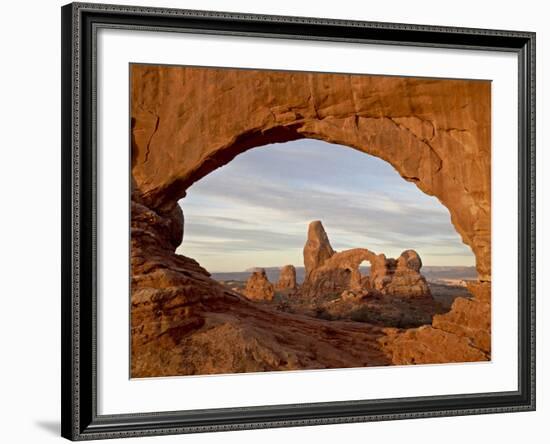 Turret Arch Through North Window at Dawn, Arches National Park, Utah, USA-James Hager-Framed Photographic Print