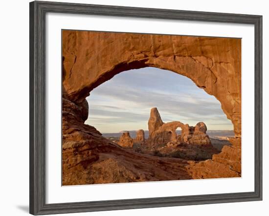 Turret Arch Through North Window at Dawn, Arches National Park, Utah, USA-James Hager-Framed Photographic Print