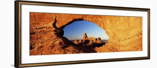 Turret Arch Through North Window at Sunrise, Arches National Park, Moab, Utah, USA-Lee Frost-Framed Photographic Print