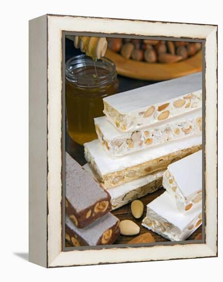 Turron (Spain), Torrone (Italy) or Nougat (Morocco), Confection of Honey, Sugar, Egg White and Nuts-Nico Tondini-Framed Premier Image Canvas