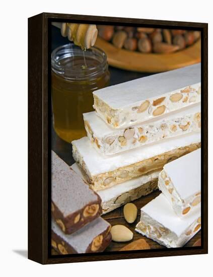 Turron (Spain), Torrone (Italy) or Nougat (Morocco), Confection of Honey, Sugar, Egg White and Nuts-Nico Tondini-Framed Premier Image Canvas